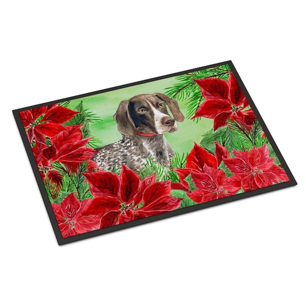 Carolines Treasures German Shorthaired Pointer Poinsettas Indoor or Outdoor Mat, 24 x 36 in. CK1290JMAT - main